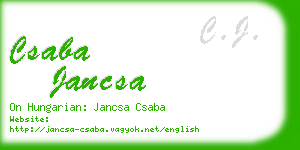 csaba jancsa business card